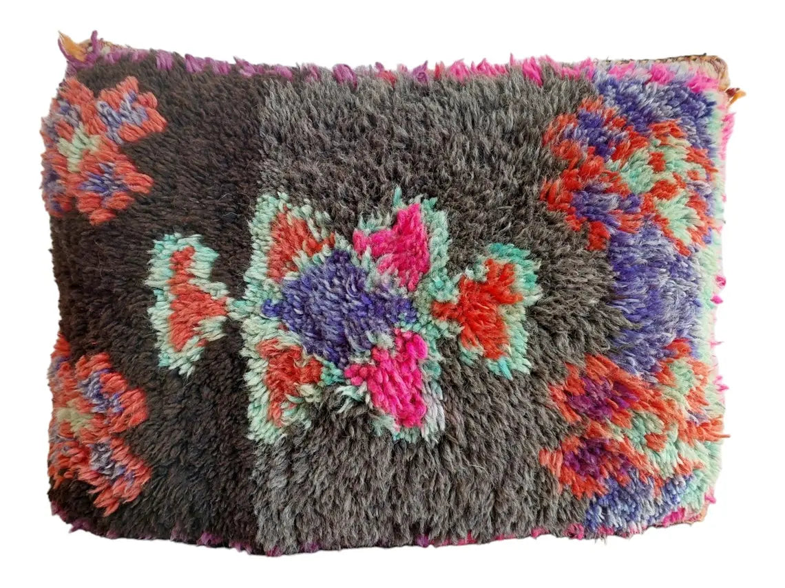 Original Vintage Ait Bou Ichaouen Cushion - Double Sided Wool Pillow - Tribal Cushion - Moroccan Pillow Case - Handmade Talsint Pillow. MoroccanBazzArts