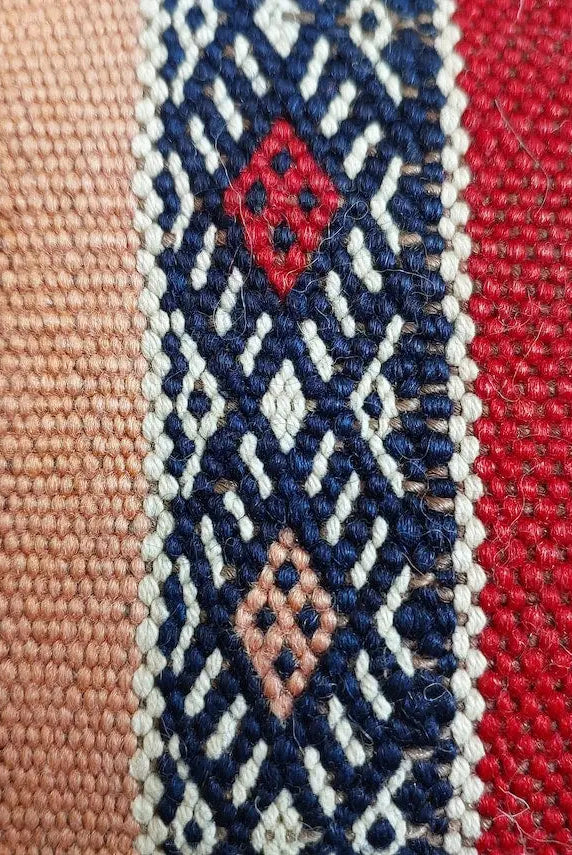 Authentic Vintage Moroccan Berber Kilim Pillow - Beni Mguild Tribe Indigo Wool Handmade Decorative Cover MoroccanBazzArts
