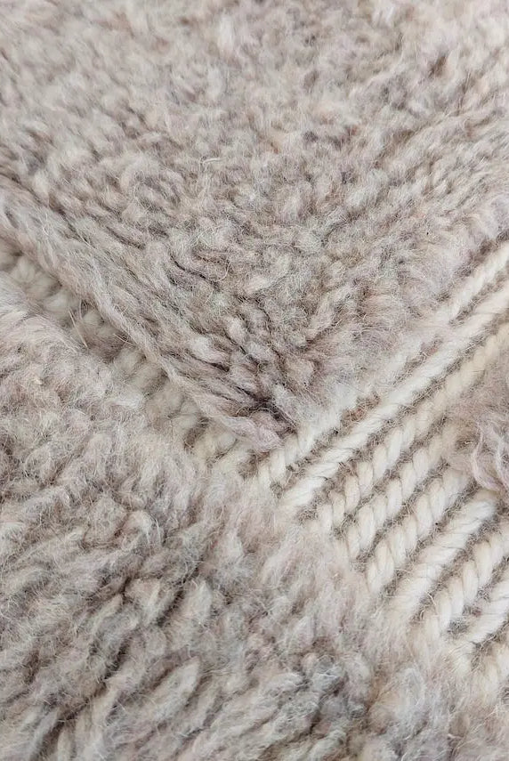 Plush Faded Lavender Moroccan Beni Mrirt Rug - Handwoven Neutral Berber Rug For Contemporary Living Spaces MoroccanBazzArts