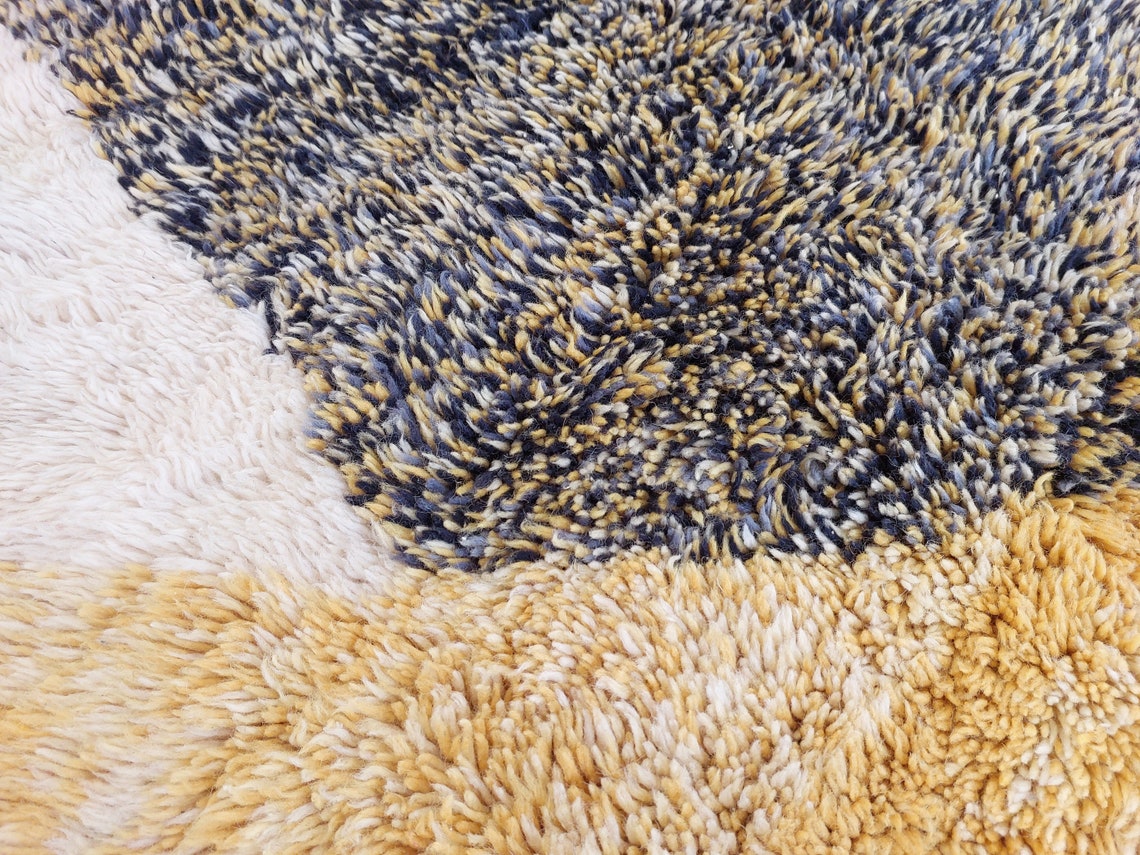 Handwoven Berber Shag Rug With Modern Charm - Artisan Moroccan Design MoroccanBazzArts