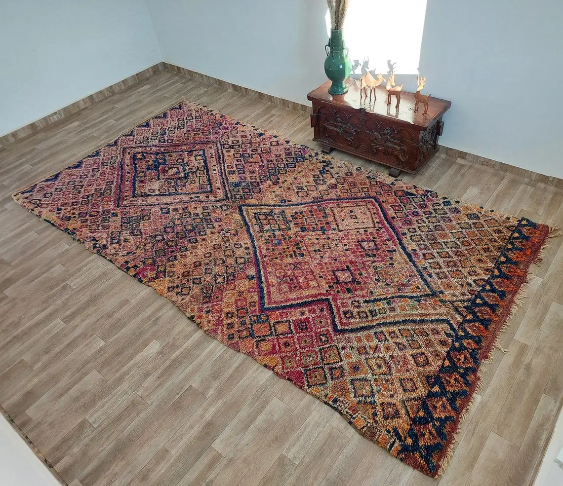 Authentic Vintage Beni Mtir Moroccan Rug | 6.6 x 13.1 ft MoroccanBazzArts