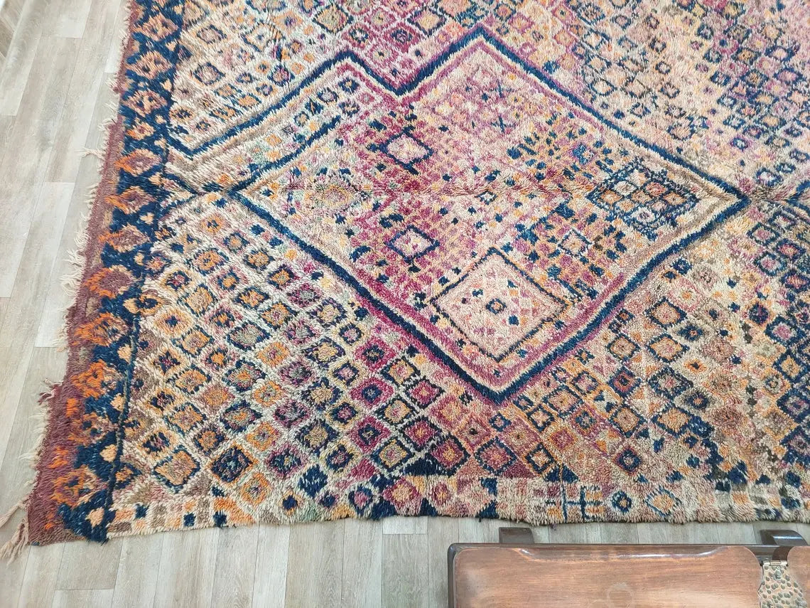 Authentic Vintage Beni Mtir Moroccan Rug | 6.6 x 13.1 ft MoroccanBazzArts
