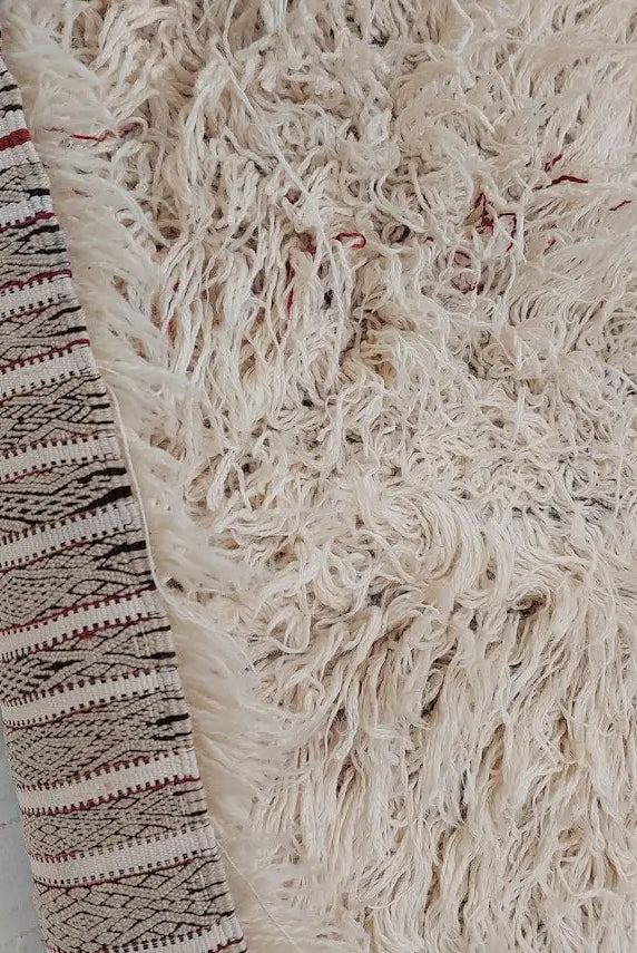 Beni Ourain Blanket Wool: Vintage Moroccan Handira, Authentic Berber Tribal Textile, Tassel Decor MoroccanBazzArts
