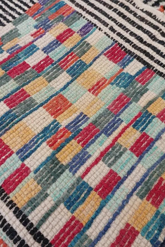 Moroccan Beni Mrirt Wool Rug: Oversized Handwoven Plush Colorful Carpet MoroccanBazzArts