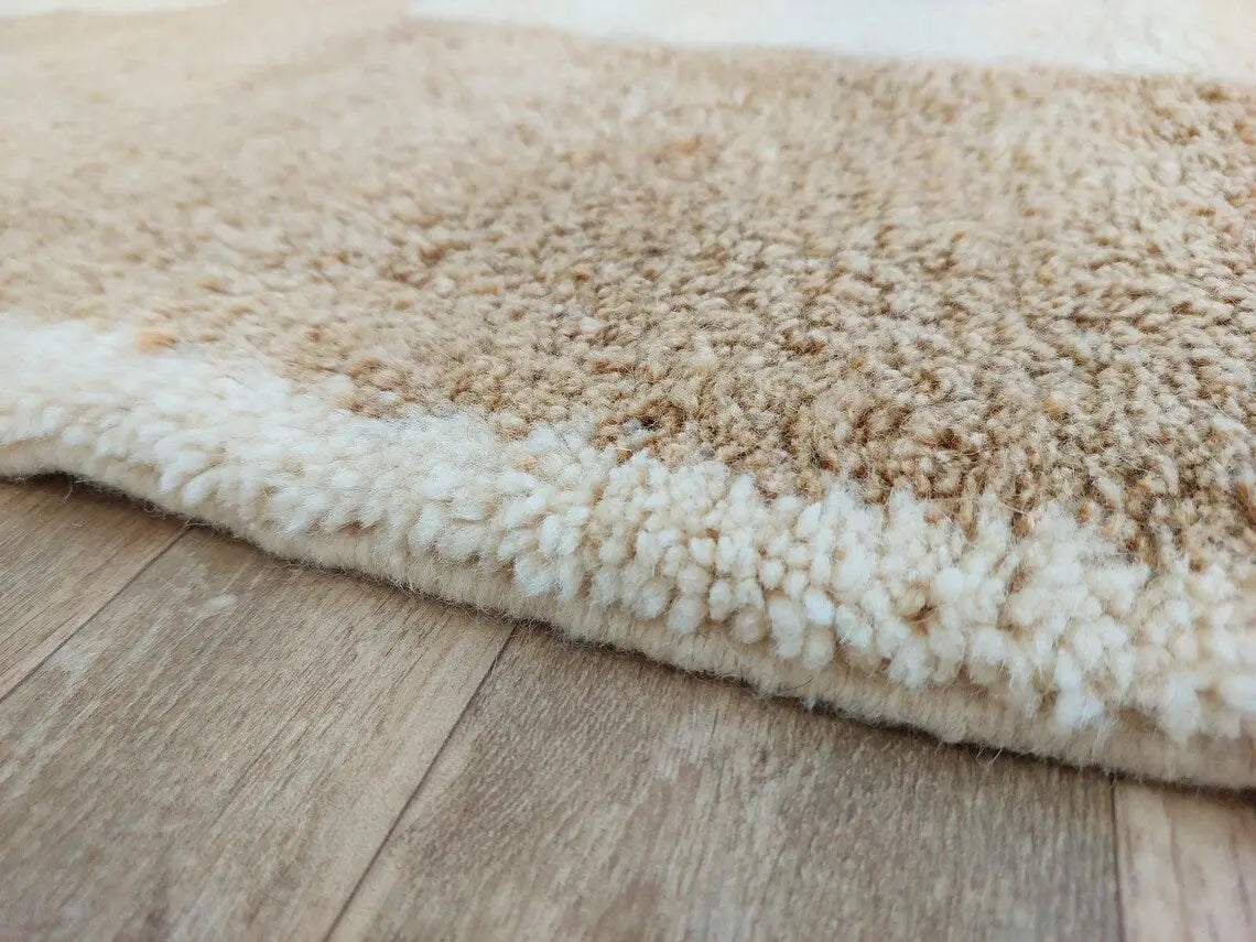 Craftsmanship Carpet Moroccan Wool Rug 7x10: Handknotted Beni Mrirt Geometric Large Area Rug MoroccanBazzArts