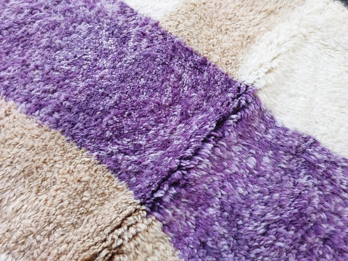 Craftsmanship Carpet Moroccan Wool Rug 7x10: Handknotted Beni Mrirt Geometric Large Area Rug MoroccanBazzArts