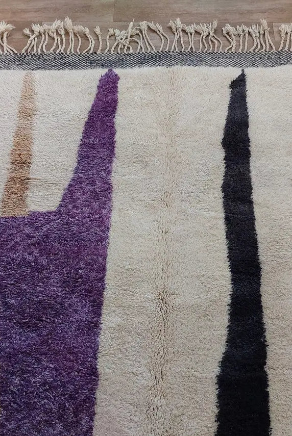 Craftsmanship Carpet Moroccan Wool Rug 7x10: Handknotted Beni Mrirt Geometric Large Area Rug MoroccanBazzArts