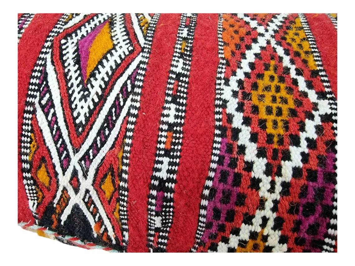 Vintage Moroccan Berber Lumbar Pillow - Handmade Bohemian Double-Sided Cushion Cover 13x47 MoroccanBazzArts