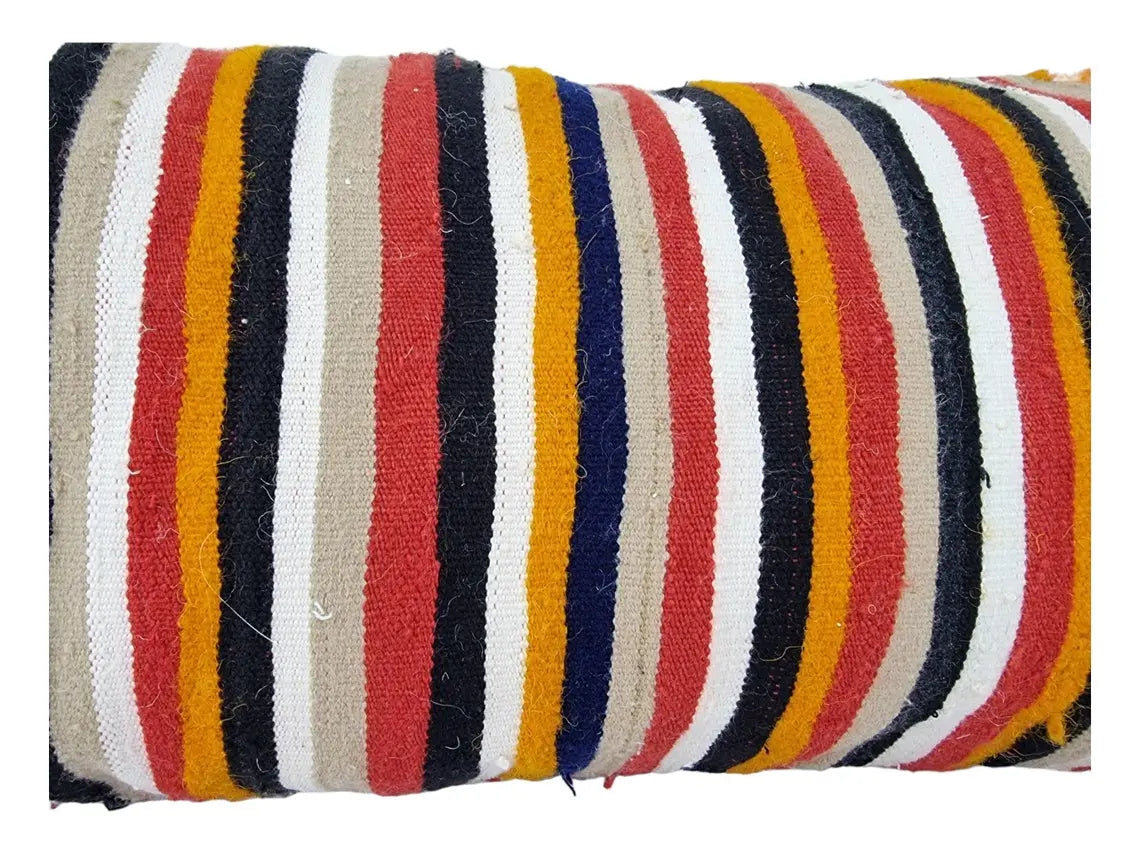 Vintage Moroccan Berber Lumbar Pillow - Handmade Bohemian Double-Sided Cushion Cover 13x47 MoroccanBazzArts