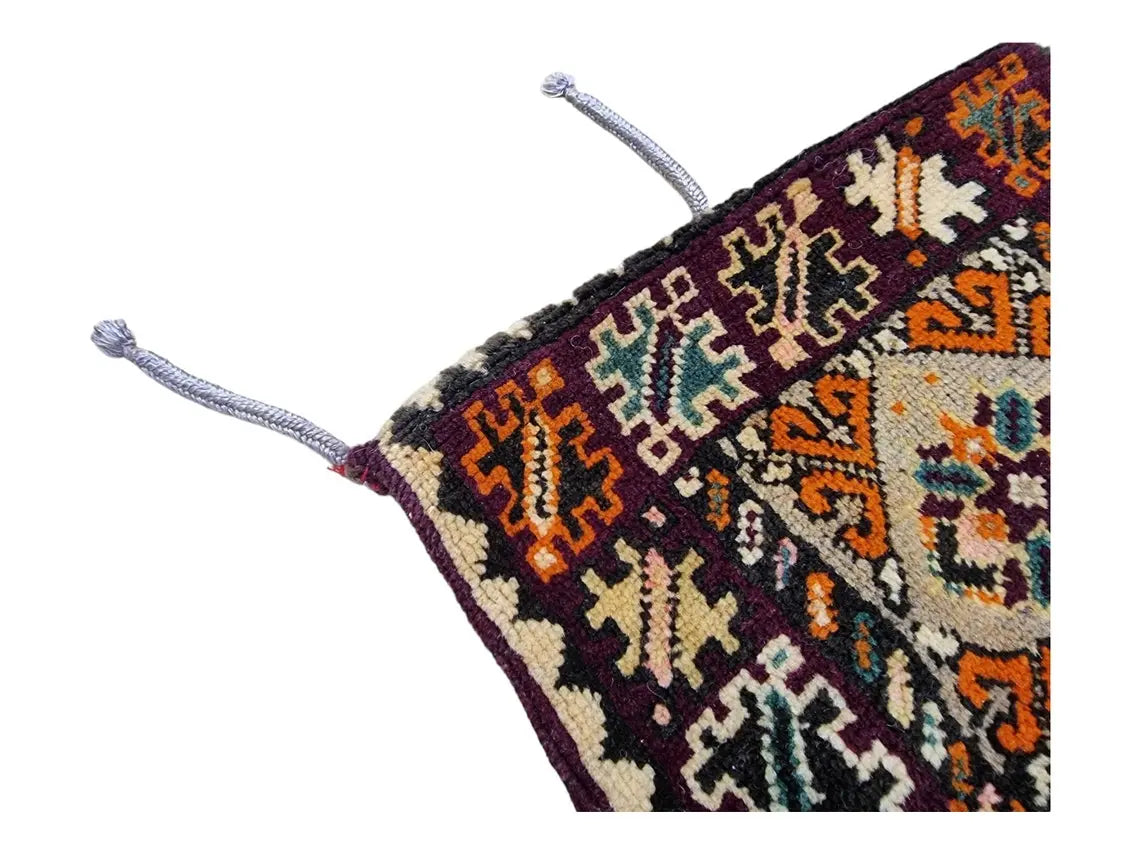 Unique Moroccan Berber Hand Knotted Wool Saddle Bag from Rabat Zaer Tribe MoroccanBazzArts