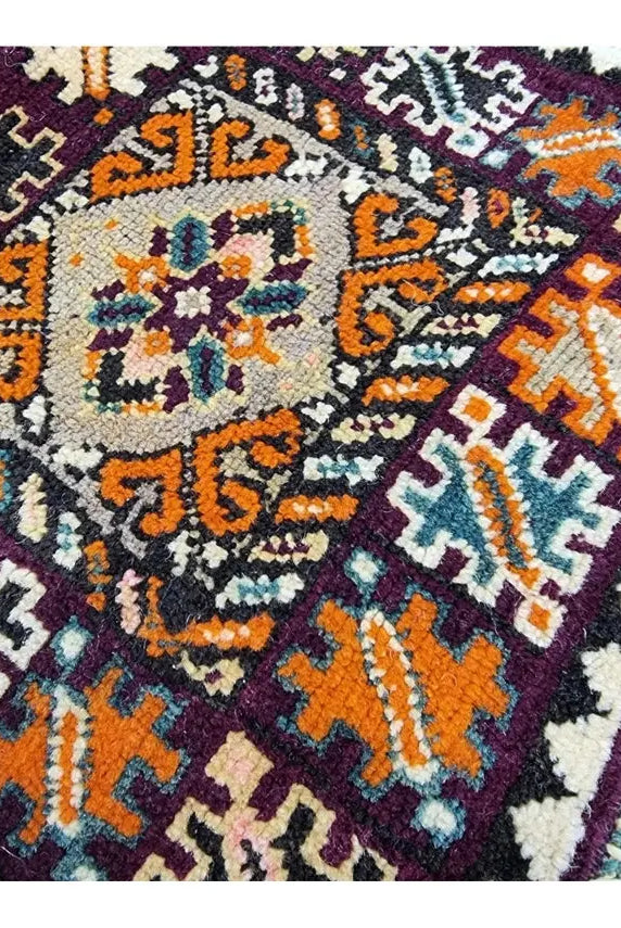 Unique Moroccan Berber Hand Knotted Wool Saddle Bag from Rabat Zaer Tribe MoroccanBazzArts