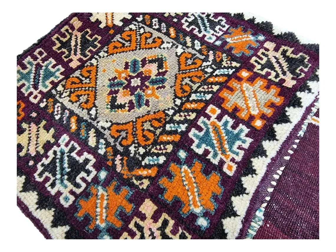 Unique Moroccan Berber Hand Knotted Wool Saddle Bag from Rabat Zaer Tribe MoroccanBazzArts