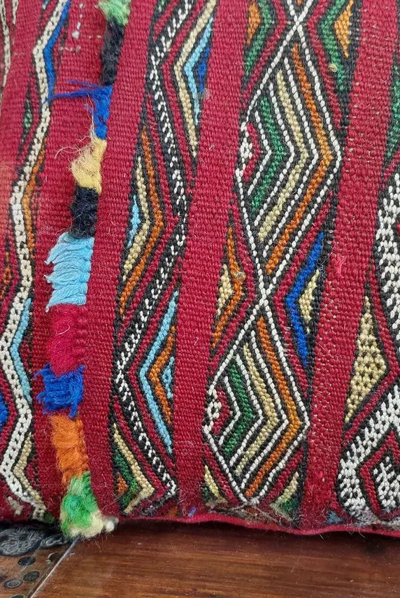 Authentic 13x31 Moroccan Kilim Lumbar Cushion - Vintage Berber Pillow Case MoroccanBazzArts