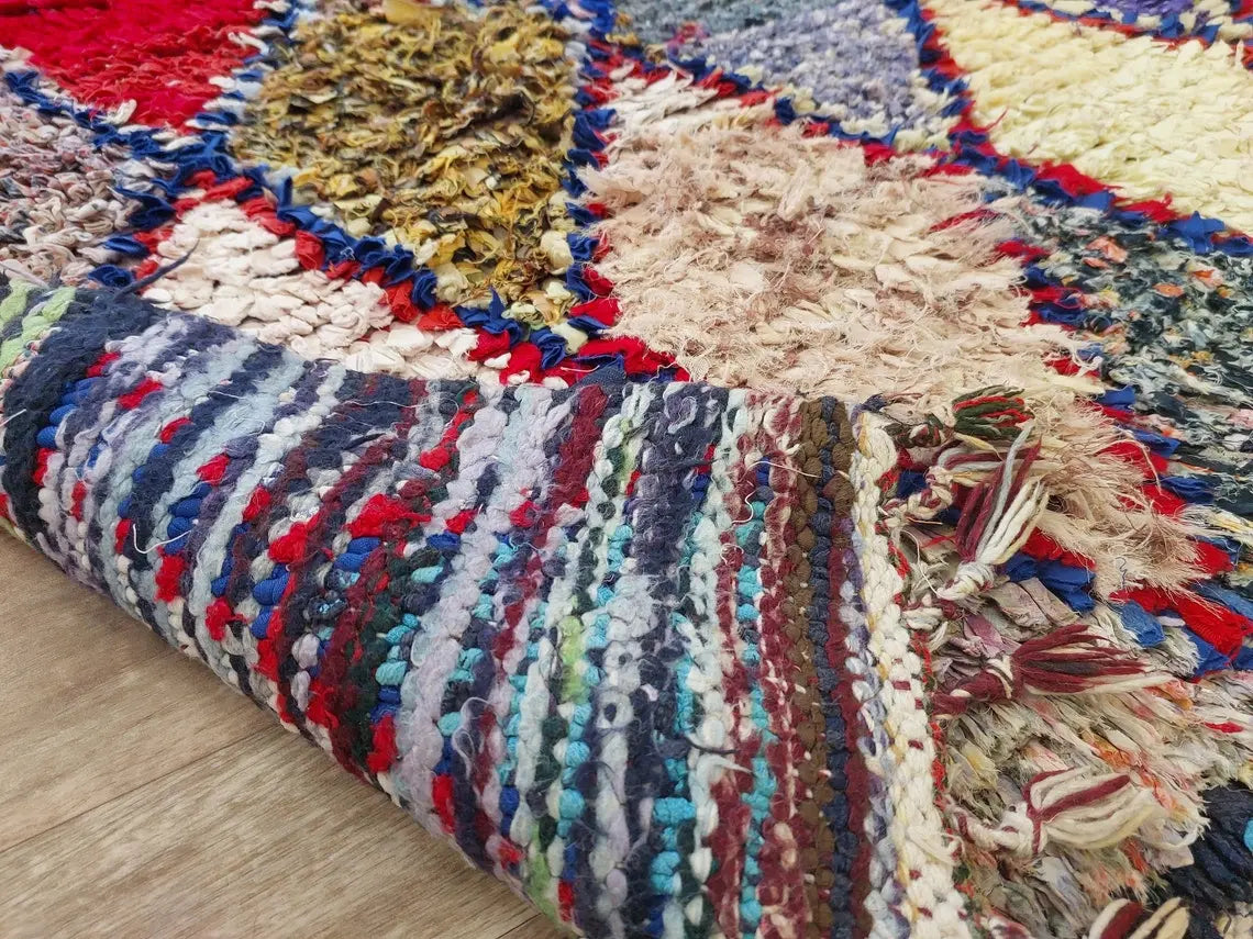 Authentic Moroccan Rug - Handmade Boucherouite Rug - Colorful Bohemian Rug MoroccanBazzArts