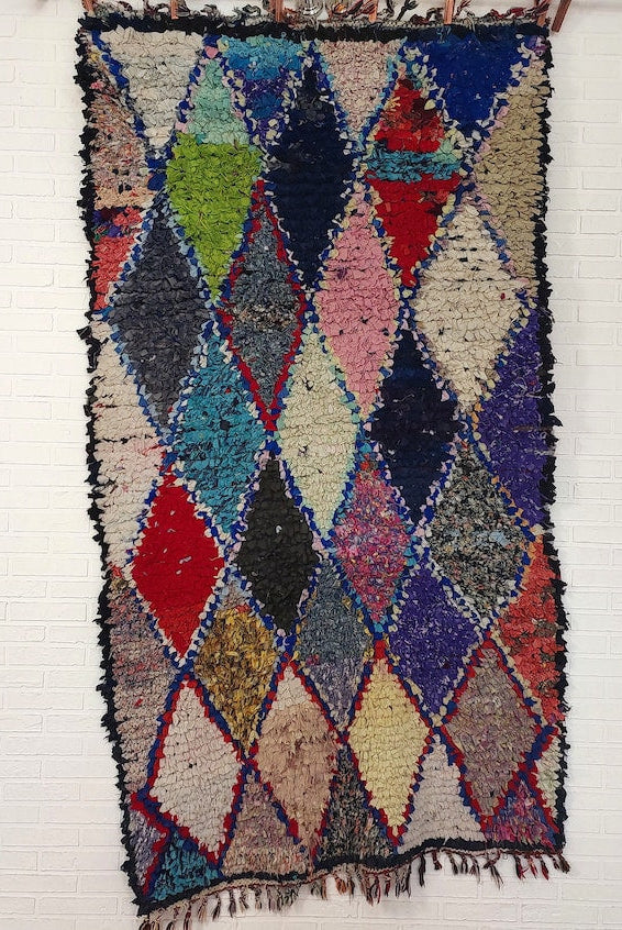 Authentic Moroccan Rug - Handmade Boucherouite Rug - Colorful Bohemian Rug MoroccanBazzArts