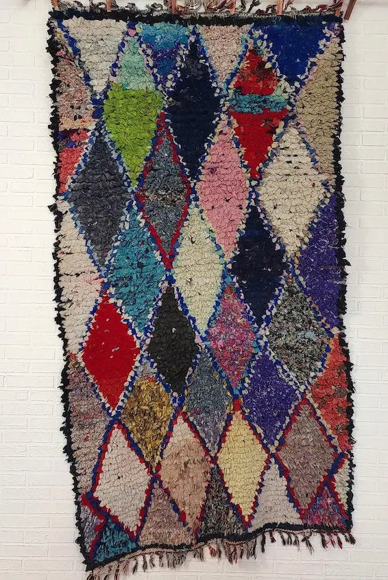 Authentic Moroccan Rug - Handmade Boucherouite Rug - Colorful Bohemian Rug MoroccanBazzArts