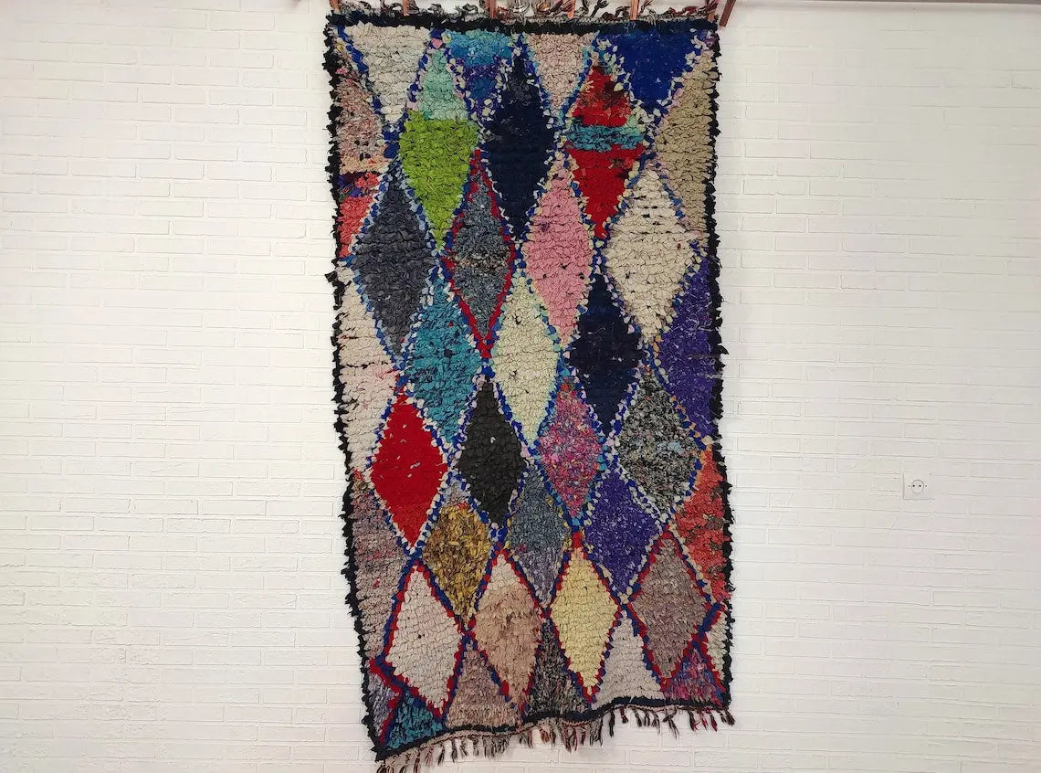 Authentic Moroccan Rug - Handmade Boucherouite Rug - Colorful Bohemian Rug MoroccanBazzArts