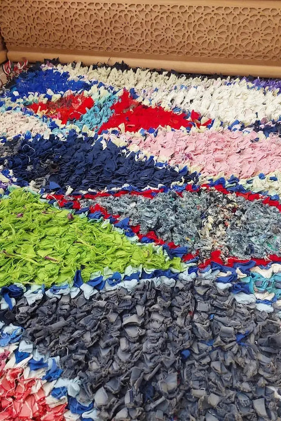 Authentic Moroccan Rug - Handmade Boucherouite Rug - Colorful Bohemian Rug MoroccanBazzArts
