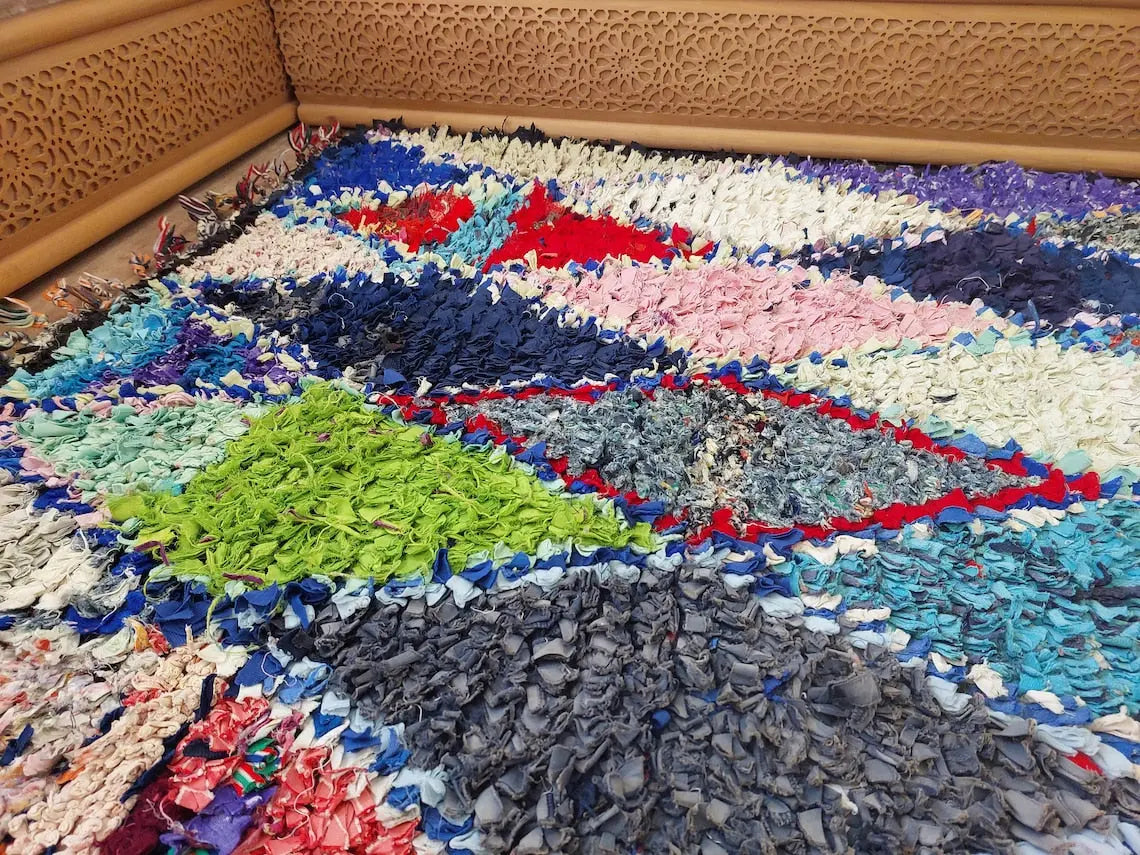 Authentic Moroccan Rug - Handmade Boucherouite Rug - Colorful Bohemian Rug MoroccanBazzArts