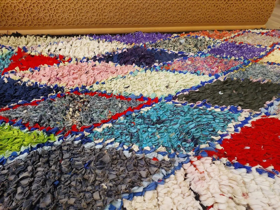 Authentic Moroccan Rug - Handmade Boucherouite Rug - Colorful Bohemian Rug MoroccanBazzArts
