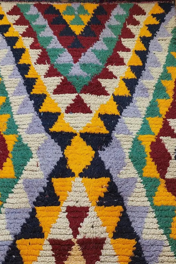 Moroccan Runner Rug - Azilal Style - Soft Rug - Bedside Rug, Moroccan Rug - Boucherouite Rug 274 X 107 Cm MoroccanBazzArts
