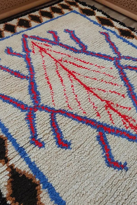 Vintage Moroccan Azilal Berber Rug - Small Handwoven Artisan Carpet For Living Room Or Entryway MoroccanBazzArts