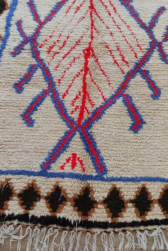 Vintage Moroccan Azilal Berber Rug - Small Handwoven Artisan Carpet For Living Room Or Entryway MoroccanBazzArts