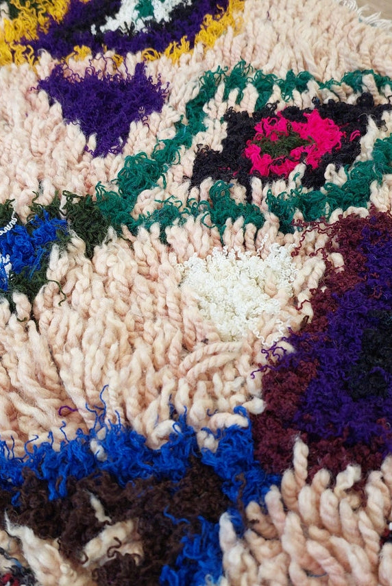 Vintage Moroccan Art Rug: Small 3.6x5.9ft Handmade Berber Carpet For Wall Hanging Or Floor Decor MoroccanBazzArts