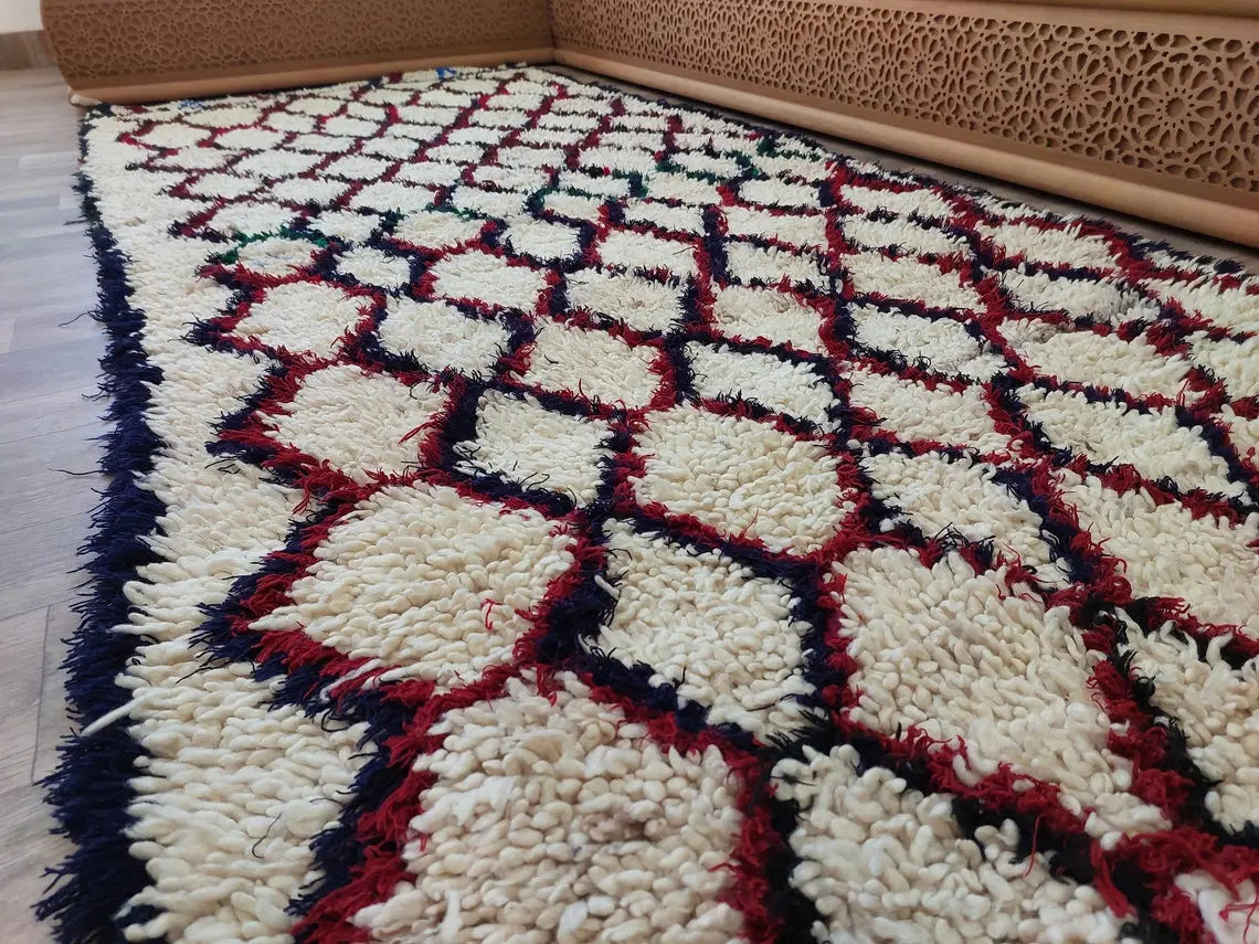 Moroccan Runner Rug. Vintage Beni Ourain Rug. Authentic Berber Rug, Handmade MoroccanBazzArts