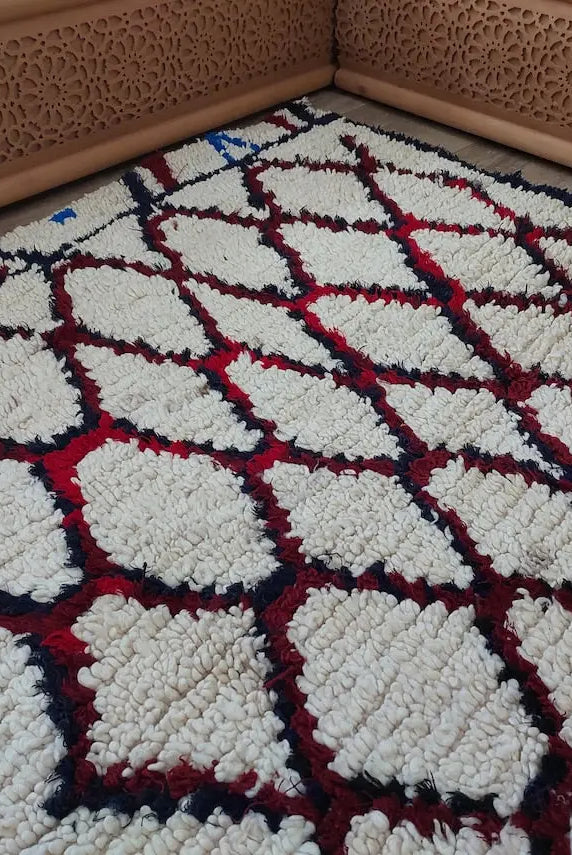 Moroccan Runner Rug. Vintage Beni Ourain Rug. Authentic Berber Rug, Handmade MoroccanBazzArts