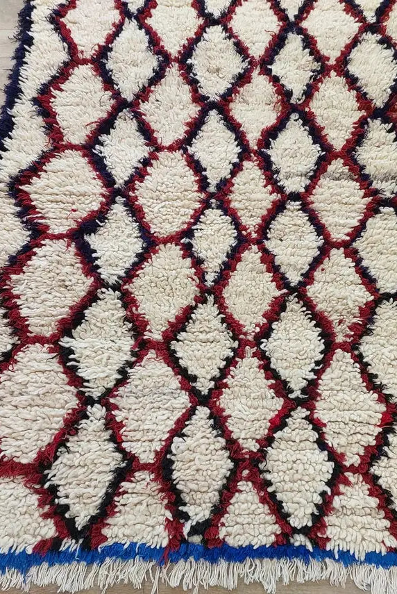 Moroccan Runner Rug. Vintage Beni Ourain Rug. Authentic Berber Rug, Handmade MoroccanBazzArts