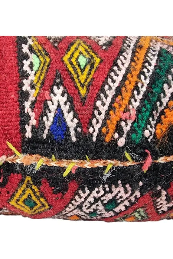 Stunning Vintage Moroccan Lumbar Pillow - Handmade Berber Cushion - Double Sided Berber Lumbar Case - Authentic Bohemian Pillow. 14x35 Inch MoroccanBazzArts