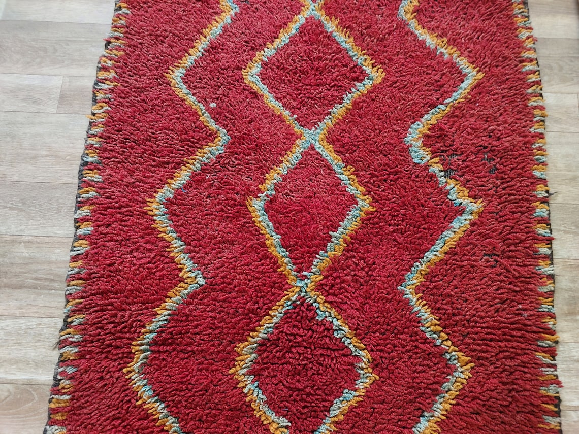 Small Moroccan Rug Runner - Vintage Azilal Rug - Handknotted Runner Rug- Handmade Rug - Hallway Rug 2.7x8.9ft MoroccanBazzArts