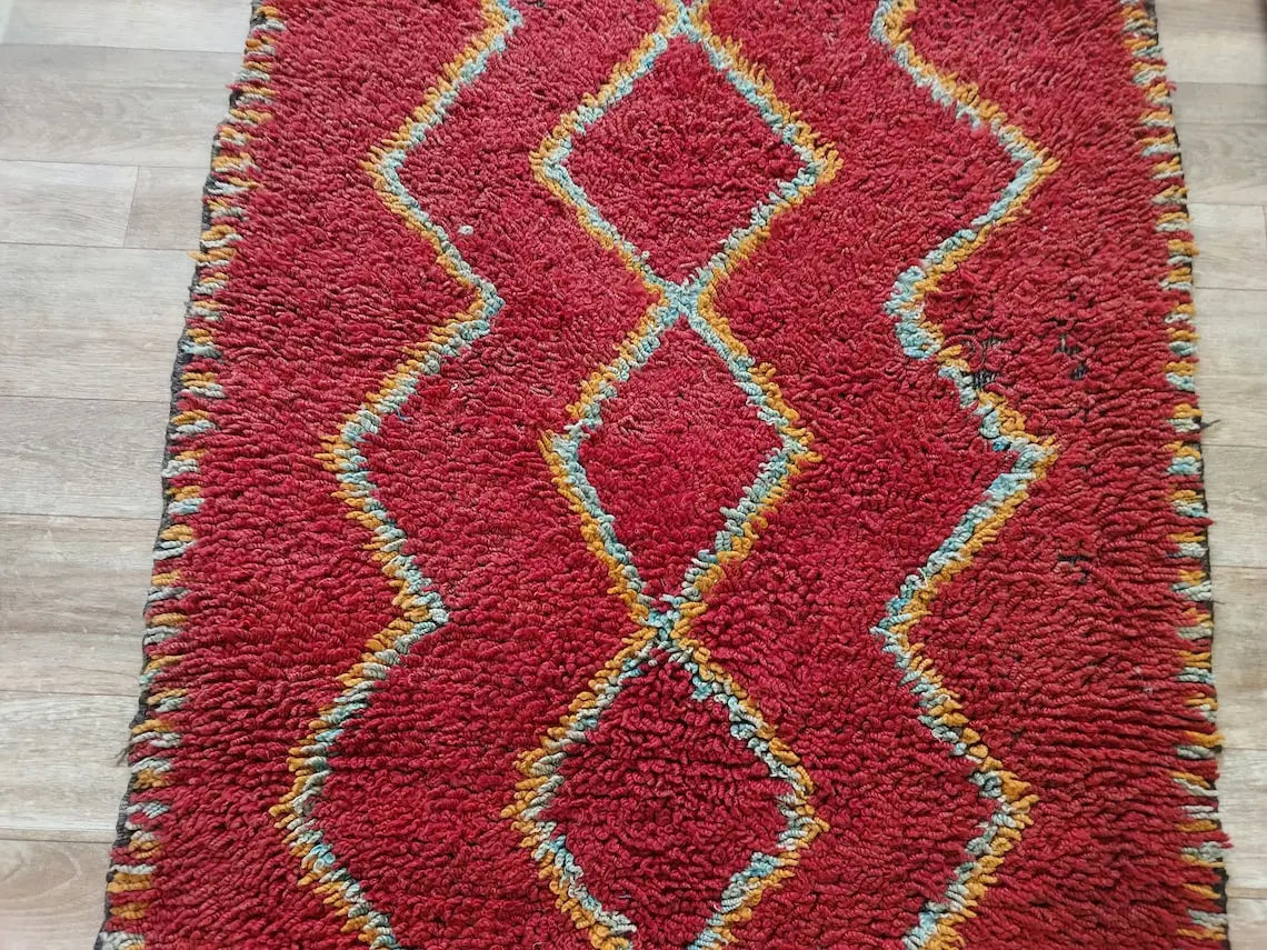 Small Moroccan Rug Runner - Vintage Azilal Rug - Handknotted Runner Rug- Handmade Rug - Hallway Rug 2.7x8.9ft MoroccanBazzArts