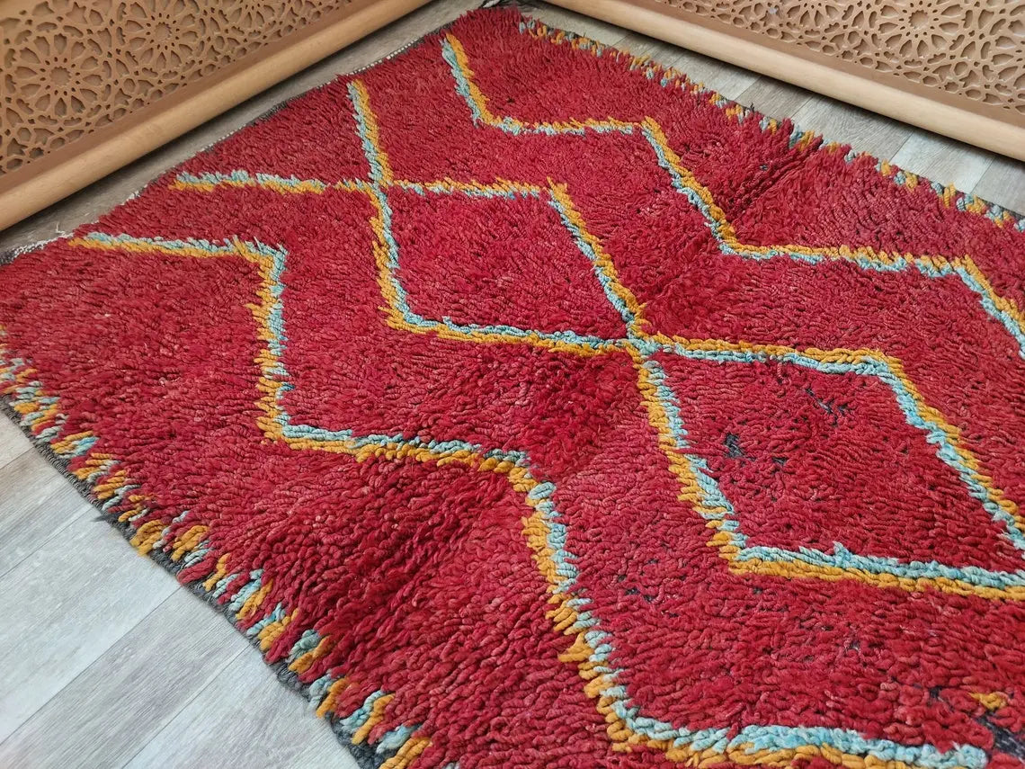 Small Moroccan Rug Runner - Vintage Azilal Rug - Handknotted Runner Rug- Handmade Rug - Hallway Rug 2.7x8.9ft MoroccanBazzArts