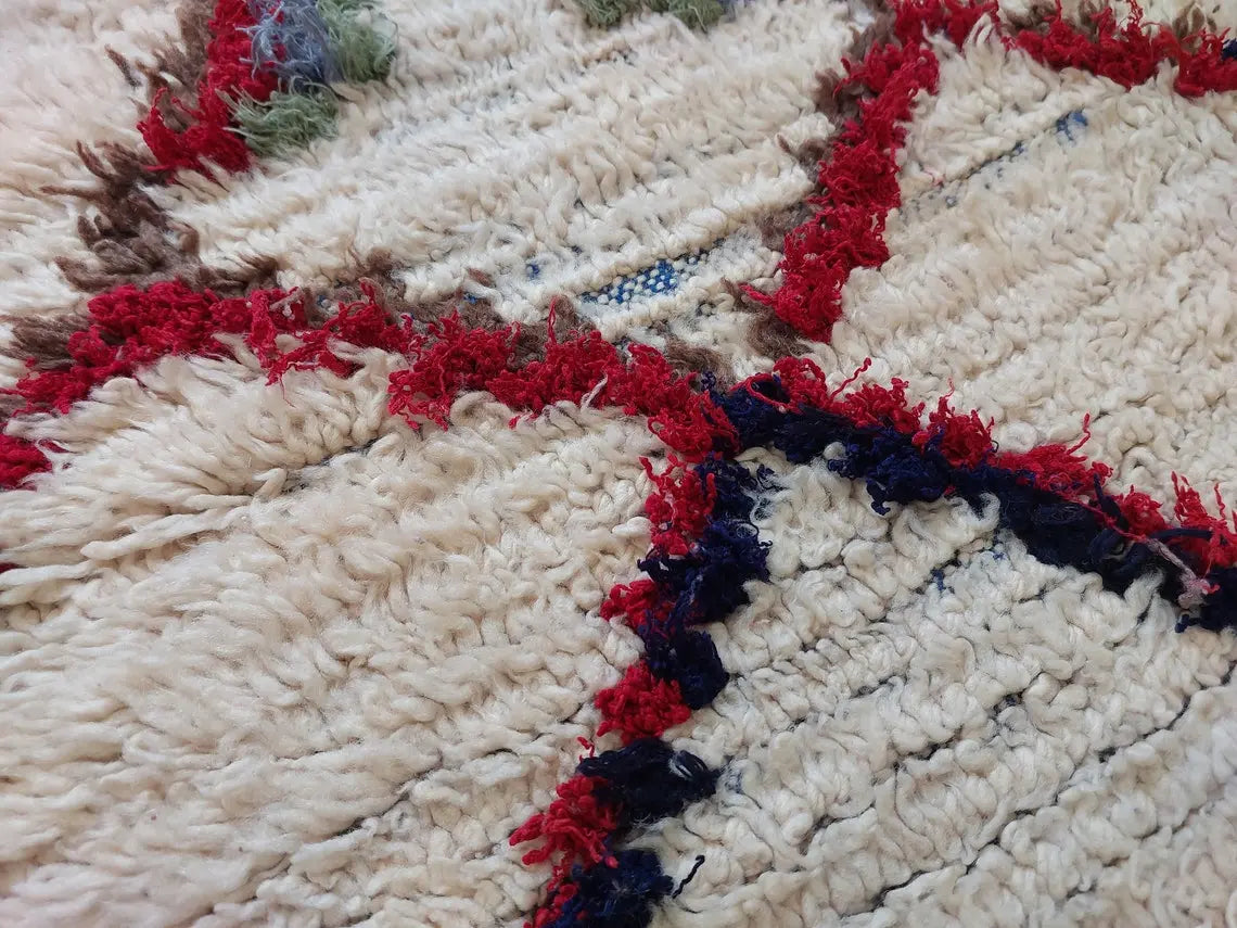 Small Moroccan Rug - Vintage Beni Ourain Rug - Handwoven Berber Rug - Old Rug - Handknotted Small Area Rug. 126cmx180cm MoroccanBazzArts