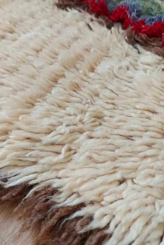Small Moroccan Rug - Vintage Beni Ourain Rug - Handwoven Berber Rug - Old Rug - Handknotted Small Area Rug. 126cmx180cm MoroccanBazzArts