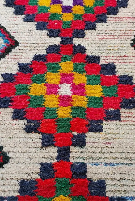Vintage Small Moroccan Rug - Authentic Beni Ourain Small Rug - Handmade Berber Rug, Unique Design MoroccanBazzArts