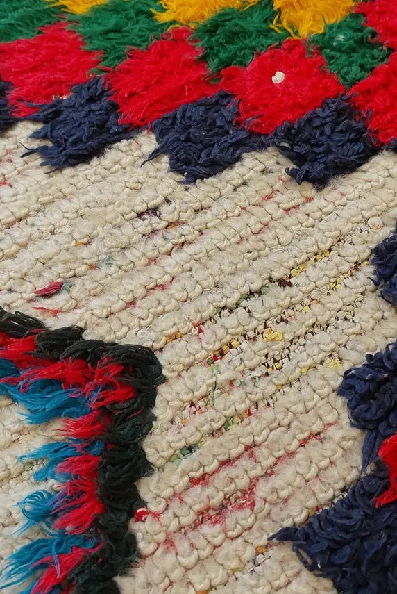 Vintage Small Moroccan Rug - Authentic Beni Ourain Small Rug - Handmade Berber Rug, Unique Design MoroccanBazzArts