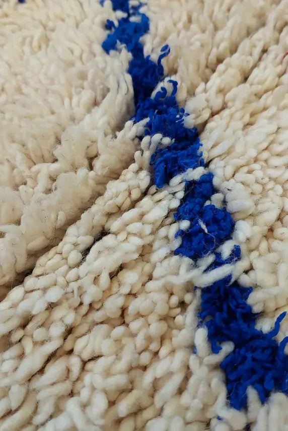 Small Moroccan Rug - Vintage Beni Ourain Rug - Handknotted Berber Rug - Boucherouite Rug - Used Rug 3.1x6.2ft MoroccanBazzArts