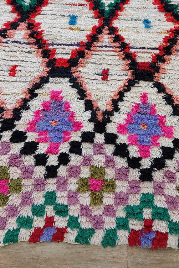 Vintage Moroccan Azilal Runner: Authentic Handmade Colorful Berber Rug From Recycled Fabrics MoroccanBazzArts