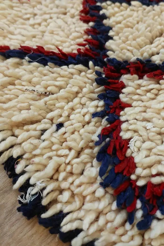 Vintage Small Moroccan Rug, Handmade Beni Ourain Rug, Small Berber Carpet, Authentic Small Rug 3.6x6.7 Ft MoroccanBazzArts