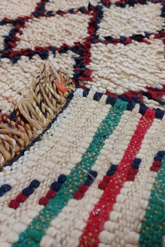Vintage Small Moroccan Rug, Handmade Beni Ourain Rug, Small Berber Carpet, Authentic Small Rug 3.6x6.7 Ft MoroccanBazzArts