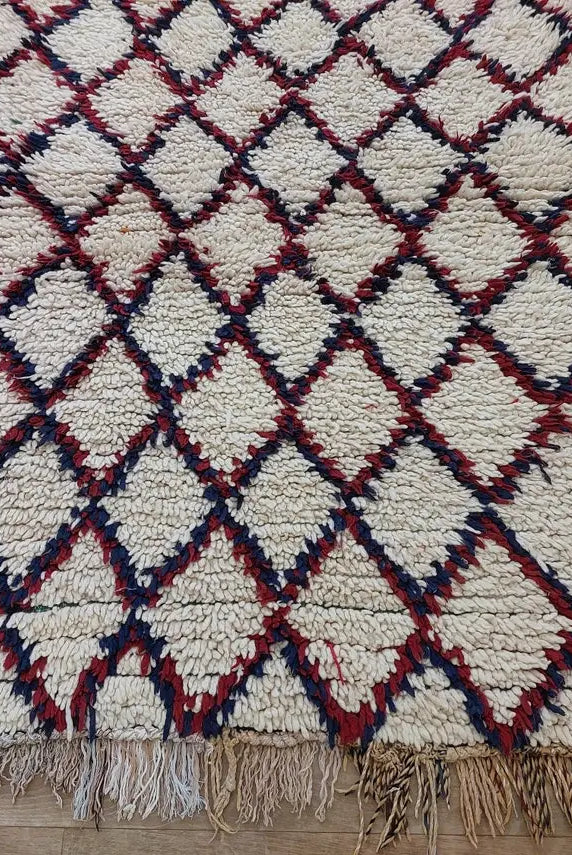 Vintage Small Moroccan Rug, Handmade Beni Ourain Rug, Small Berber Carpet, Authentic Small Rug 3.6x6.7 Ft MoroccanBazzArts
