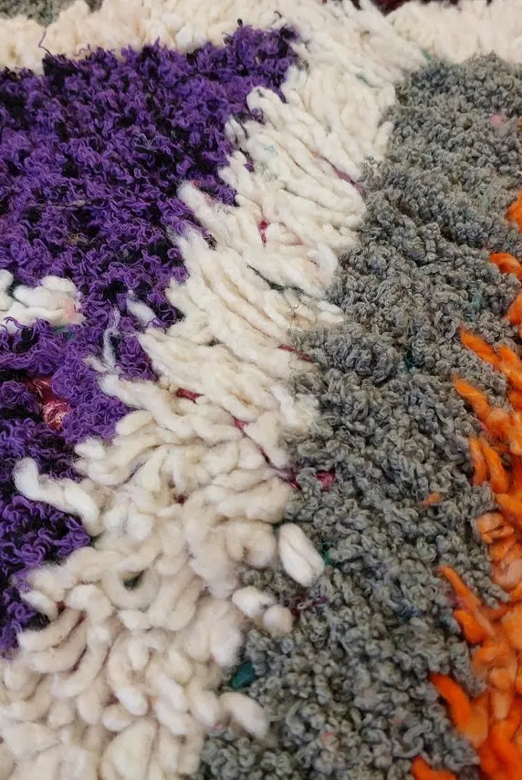 Small Moroccan Rug. Boucharouite Rug. Beni Ourain Rug. Berber Rug. Cute Rug. Handmade Rug 193x81 Cm MoroccanBazzArts