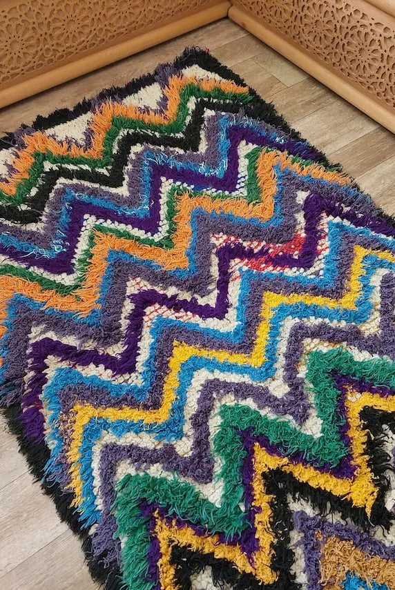 Colorful Small Moroccan Rug, Art Rug, Hanging Wall Rug, Berber Rug, Beni Ourain Rug, Cute Rug, Handmade Rug. MoroccanBazzArts
