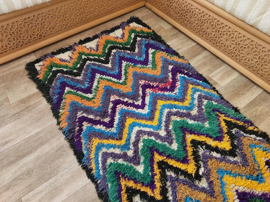 Colorful Small Moroccan Rug, Art Rug, Hanging Wall Rug, Berber Rug, Beni Ourain Rug, Cute Rug, Handmade Rug. MoroccanBazzArts
