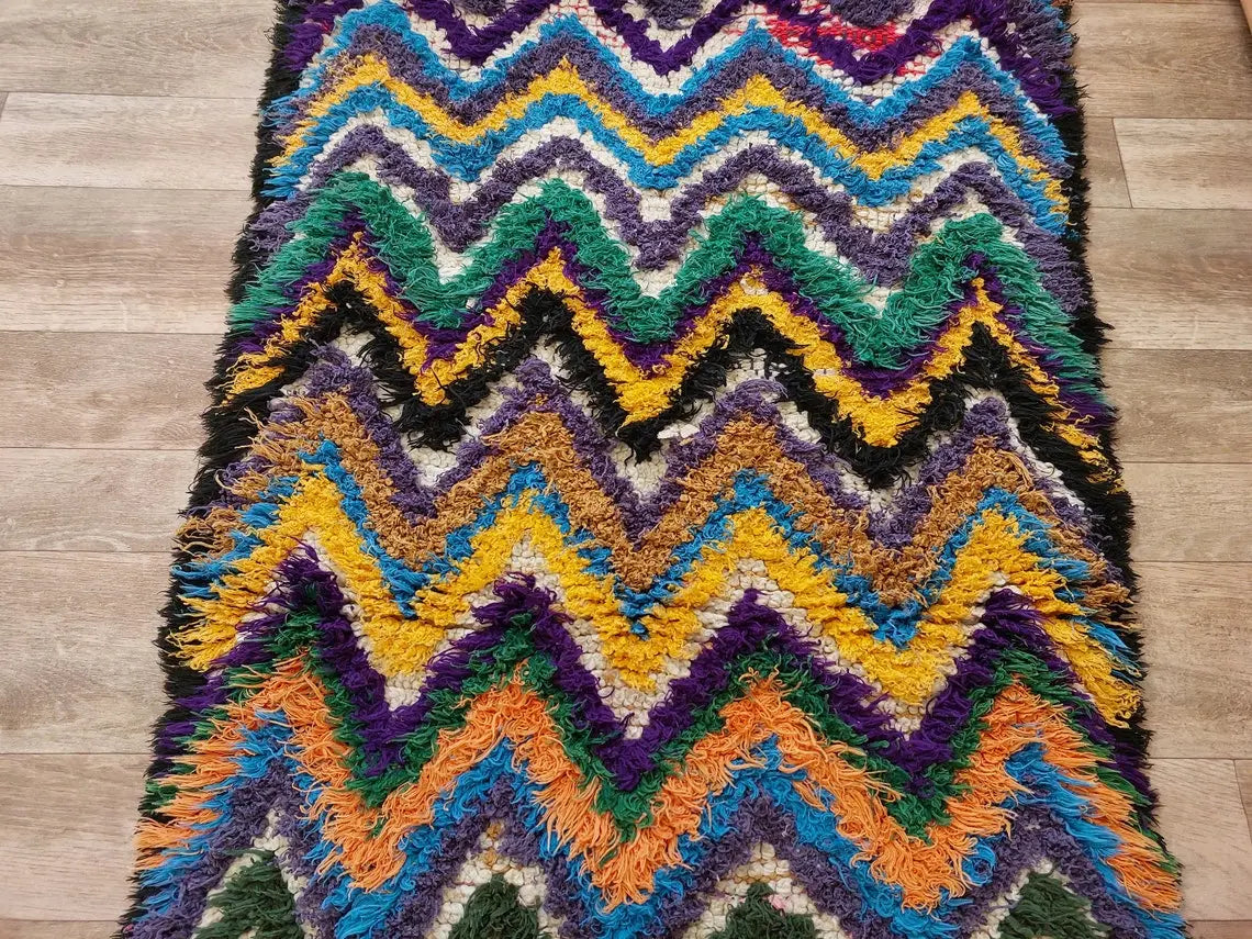Colorful Small Moroccan Rug, Art Rug, Hanging Wall Rug, Berber Rug, Beni Ourain Rug, Cute Rug, Handmade Rug. MoroccanBazzArts
