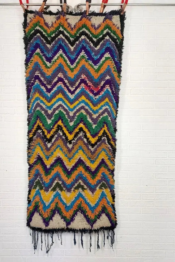 Colorful Small Moroccan Rug, Art Rug, Hanging Wall Rug, Berber Rug, Beni Ourain Rug, Cute Rug, Handmade Rug. MoroccanBazzArts