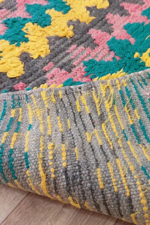 Small Moroccan Runner Rug - Vintage Boujaad Rug - Hand Woven Berber Carpet - Handmade Rug - Moroccan Carpet , Runner 2'6 X 8' MoroccanBazzArts
